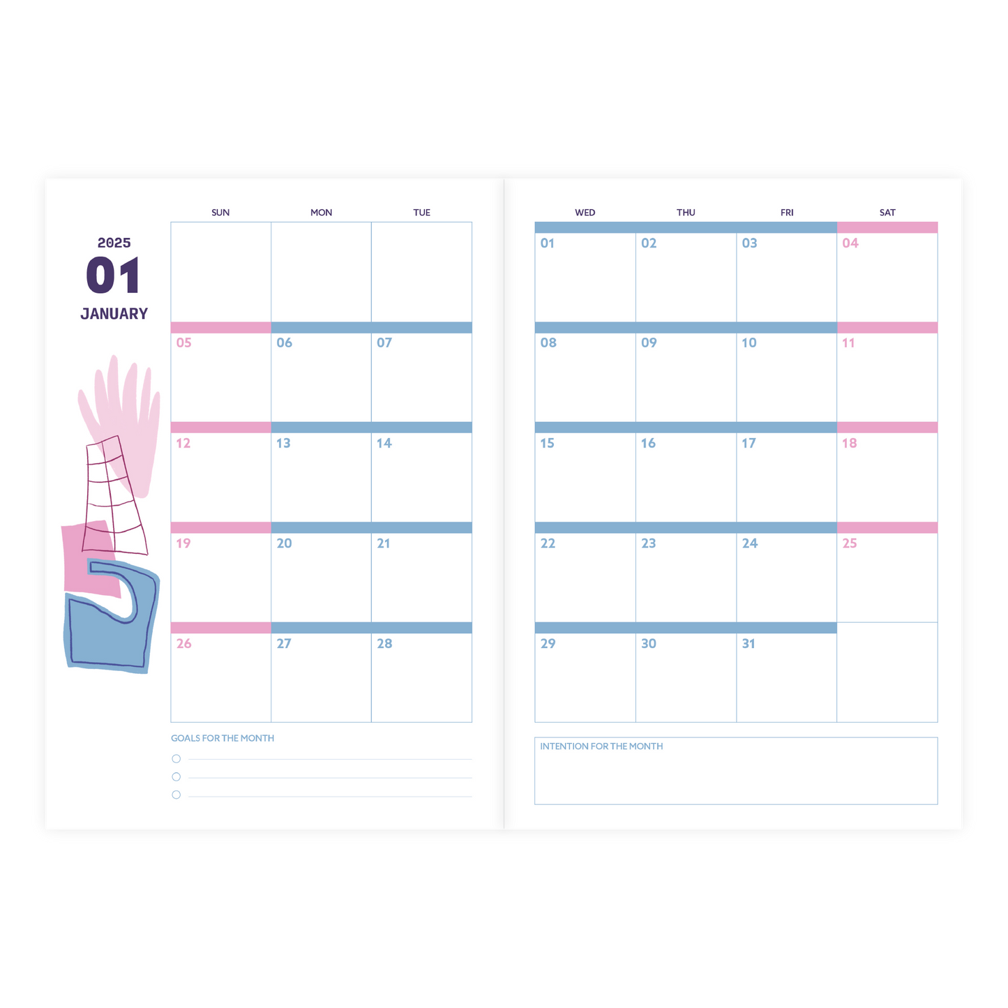 2025 Notebook Planner - Solace (Turquoise)